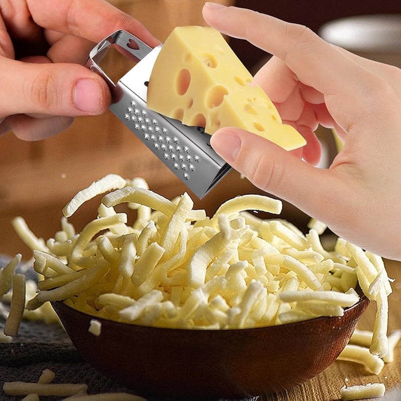 6Pcs Mini Stainless Steel Four Sided Cheese Grater Vegetable Slicer With Heart Shaped Handle - Image 4
